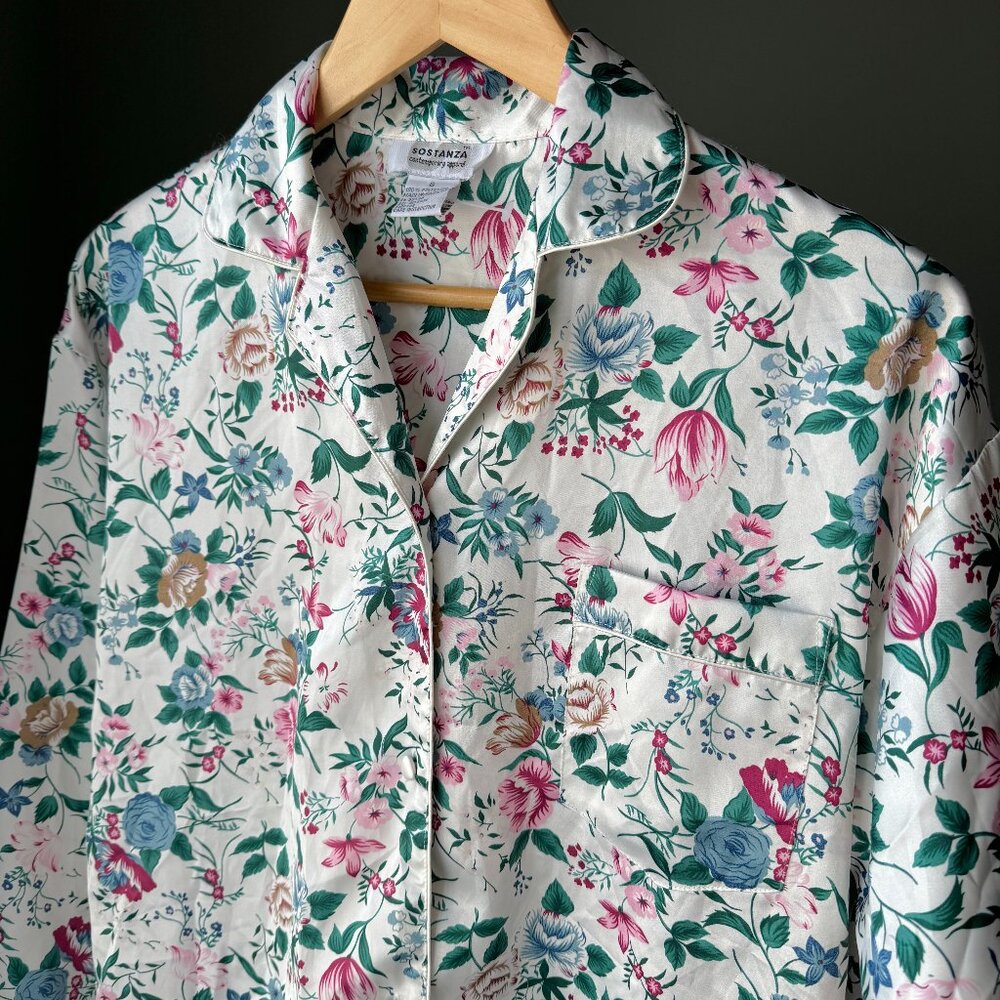 Satin Floral Nightshirt Vintage Sostanza Intimates
